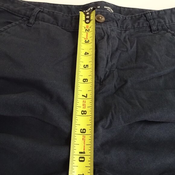 Old Navy Bootcut Stretch Uniform Chino Pants Blue Women Size 12 Adjustable Waist - Picture 11 of 13